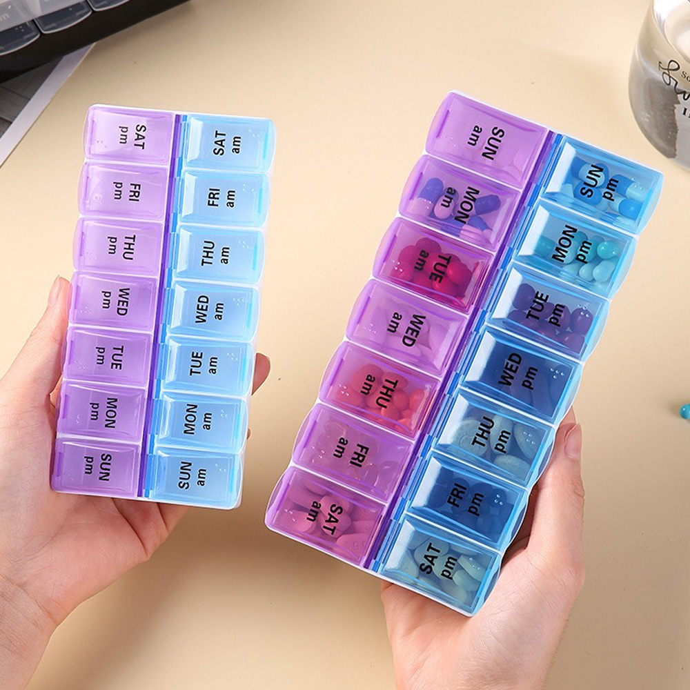 Stationery - 14 Bölmeli Bağımsız Hap Kutusu Taşınabilir