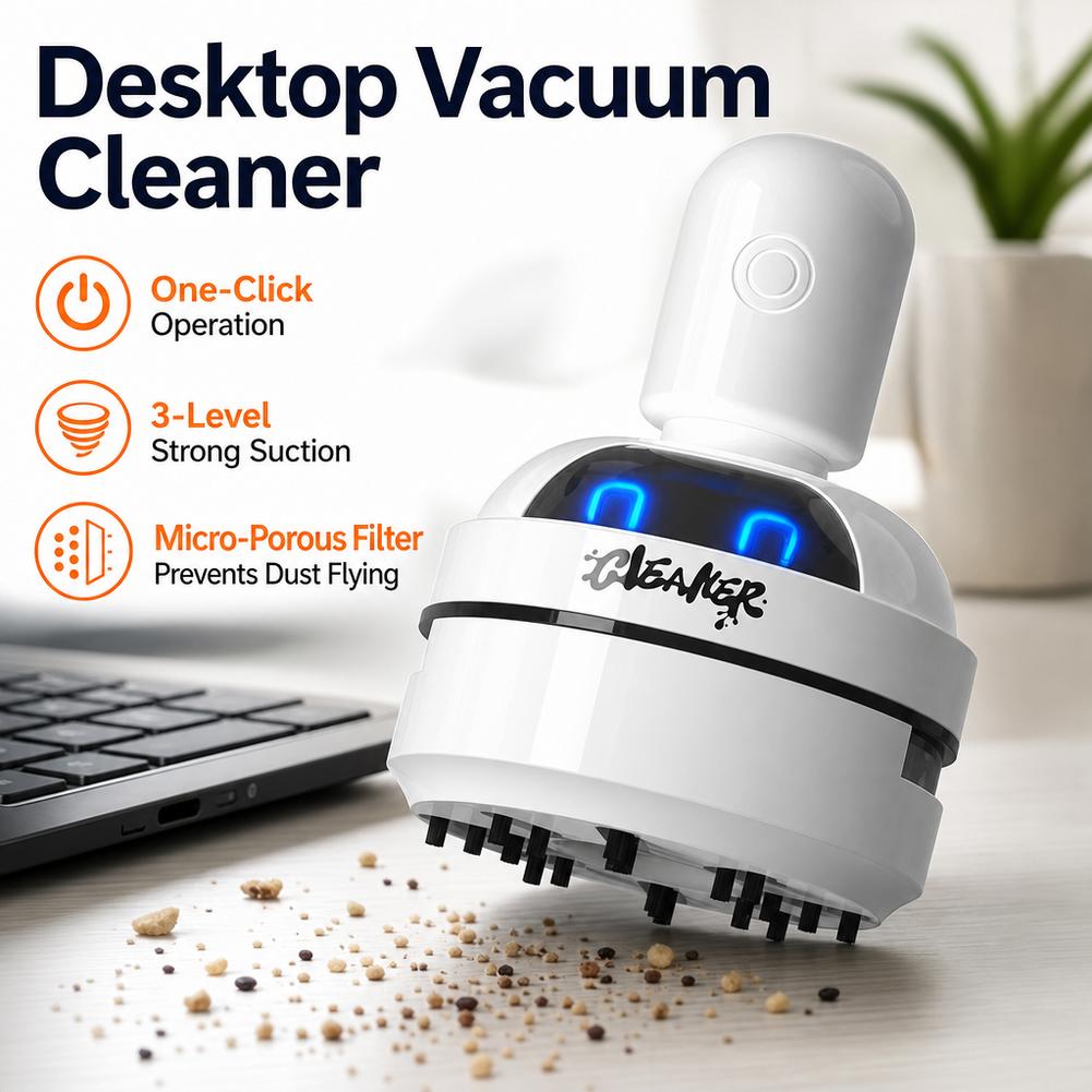 Mini Desktop Vacuum Cleaner For Eraser Dust - Masaüstü Elektrikli Süpürge, USB ile Şarj