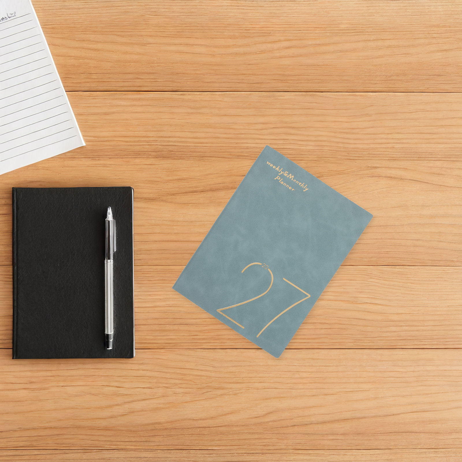 Spiral Bound Grid Notebook A5 - 2027 Haftalık Aylık Planlayıcı Defteri, A5
