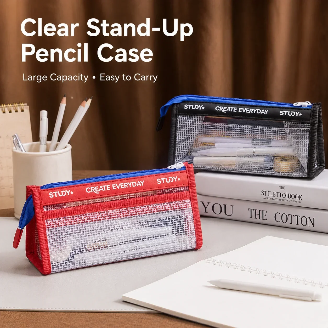 Şeffaf Kalem Kutusu, Sınavlar  - Aesthetic Large Pencil Case Pouch incelemesi ve fiyatı