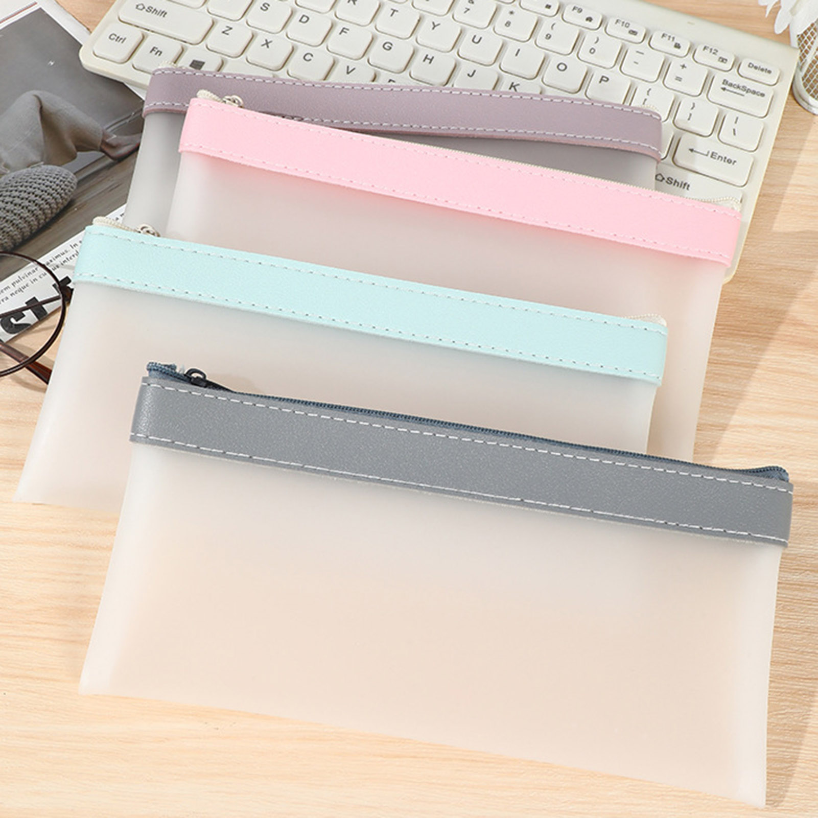 Şeffaf buzlu kalem kutusu kılı - Aesthetic Large Pencil Case Pouch incelemesi ve fiyatı