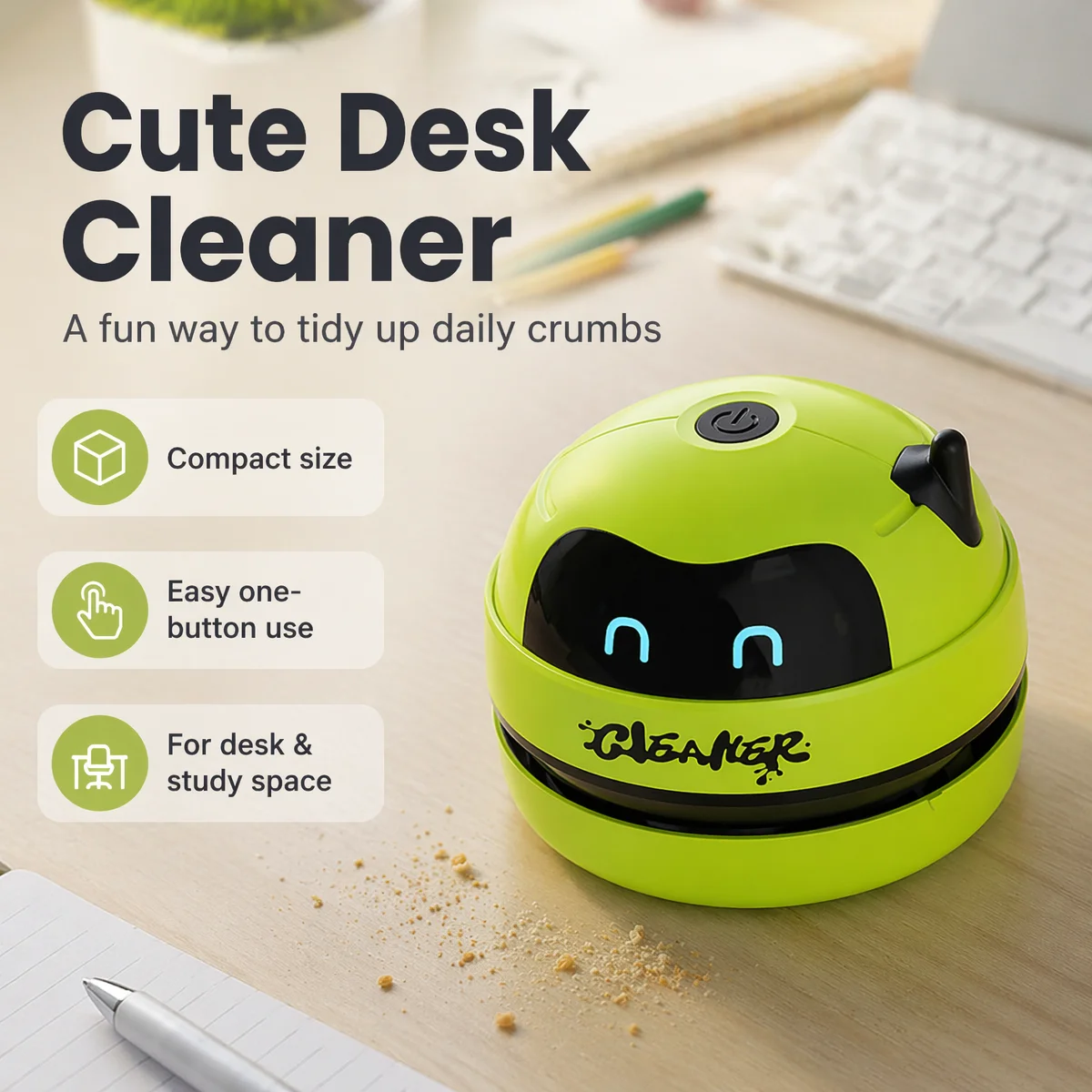 Çizgi Film Tasarımlı, Küçük Ma - Mini Desktop Vacuum Cleaner For Eraser Dust incelemesi ve fiyatı